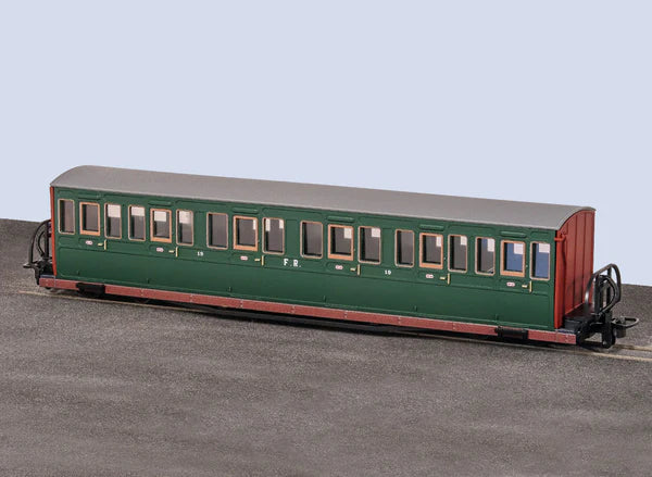 OO9 Gauge PECO GR-623A FR Long 'Bowsider' Coach - Colonel Stephens No ...