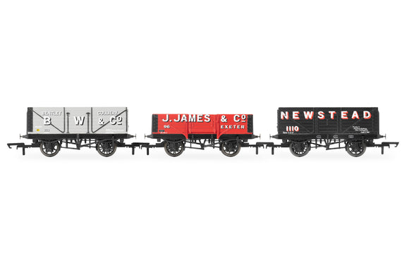 OO Gauge Hornby R60103 Triple Wagon Pack B.W & Co, J. James & Co. & Newstead Colliery