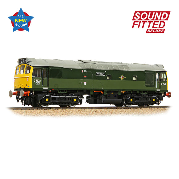 OO Gauge Bachmann 32-334SFX Class 25/3 D7672 'Tamworth Castle' BR Two-Tone Green (Full Yell. Ends) SOUND DELUXE