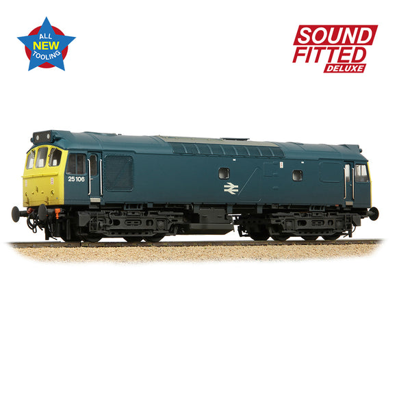 OO Gauge Bachmann 32-346SFX Class 25/2 25106 BR Blue Weathered SOUND FITTED DELUXE