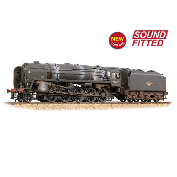 OO Gauge Bachmann 32-862ASF BR Std 9F (Tyne Dock) with BR1B Tender 92097 BR Black (Late Crest) Weathered SOUND FITTED