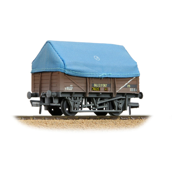 OO Gauge Bachmann 33-085C 5 Plank China Clay Wagon BR Bauxite (TOPS) With Hood Weathered