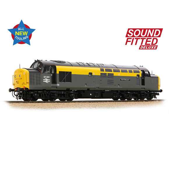 Bachmann 35-308SFX OO Gauge Class 37/0 Centre Headcode 37201 'St. Margaret' BR Eng. Grey & Yellow SOUND FITTED DELUXE
