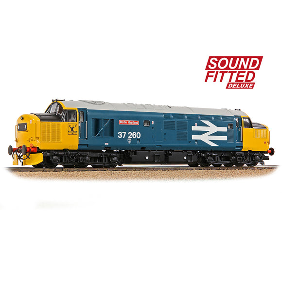 Bachmann 35-309SFX OO Gauge Class 37/0 Centre Headcode 37260 Radio Highland BR Blue Large Logo SOUND FITTED DELUXE
