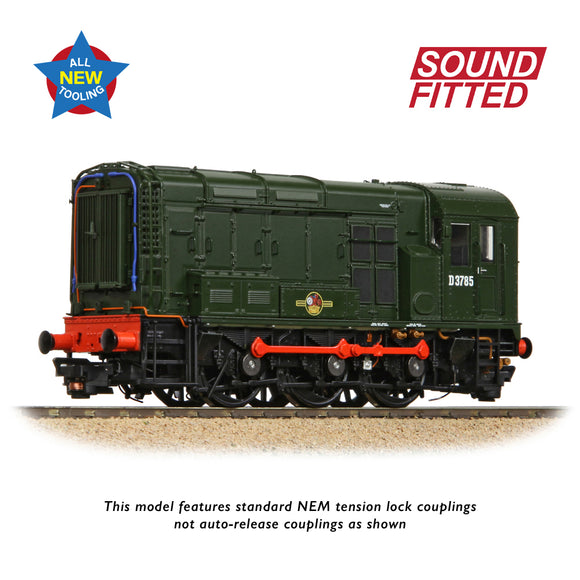 OO Gauge Bachmann 35-901SF Class 08 D3785 BR Green (Late Crest) SOUND FITTED