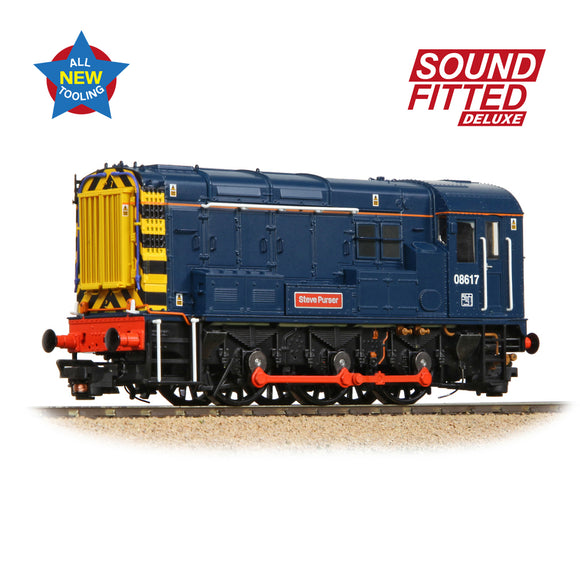 OO Gauge Bachmann 35-915SFX Class 08 08617 'Steve Purser' BR Blue SOUND FITTED DELUXE