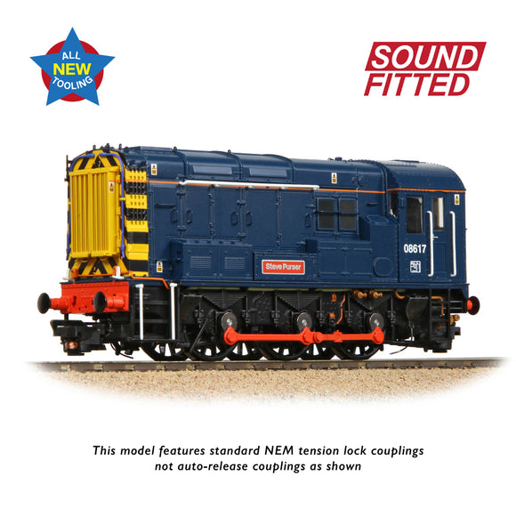 OO Gauge Bachmann 35-915SF Class 08 08617 'Steve Purser' BR Blue SOUND FITTED