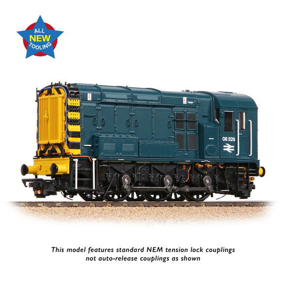 OO Gauge Bachmann 35-925 Class 08 08329 BR Blue (Wasp Stripes)