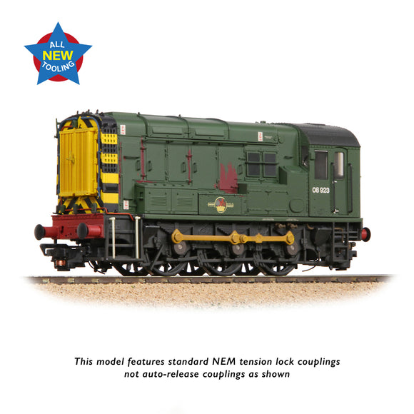 OO Gauge Bachmann 35-926 Class 08 08923 BR Green (Wasp Stripes) Weathered