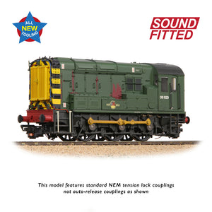 OO Gauge Bachmann 35-926SF Class 08 08923 BR Green (Wasp Stripes) Weathered SOUND FITTED