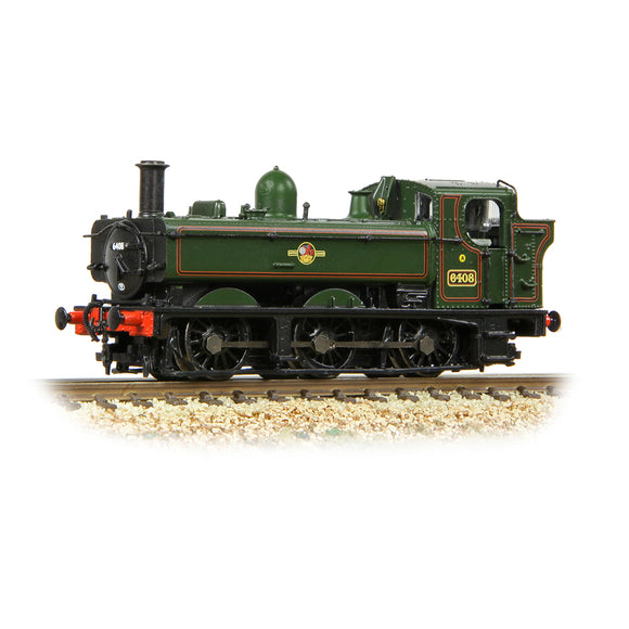 N Gauge Graham Farish 371-987A GWR 64XX Pannier Tank 6408 BR Lined Green (Late Crest)