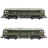 N GAUGE GRAHAM FARISH 372-979A Class 24/1 D5053 BR Two-Tone Green (Small Yellow Panels) [W]
