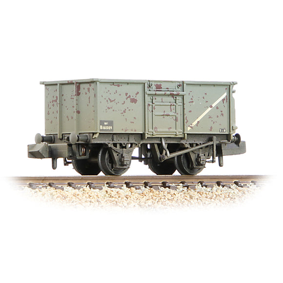 N Gauge Graham Farish 377-227F BR 16T Steel Mineral Wagon with Top Flap Doors BR Grey Weathered