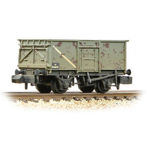 N Gauge Graham Farish 377-227H BR 16T Steel Mineral Wagon with Top Flap Doors BR Grey Weathered