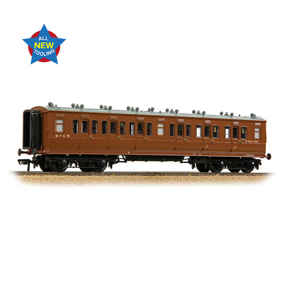OO Gauge Bachmann 39-861 LNWR 50ft Arc Roof Composite Corridor M&GN Brown