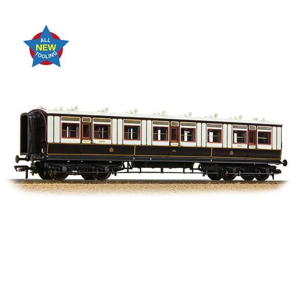 OO Gauge Bachmann 39-870A LNWR 50ft Arc Roof Third Corridor LNWR Dark Claret & White