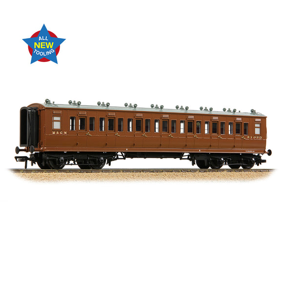 OO Gauge Bachmann 39-871 LNWR 50ft Arc Roof Third Corridor M&GN Brown