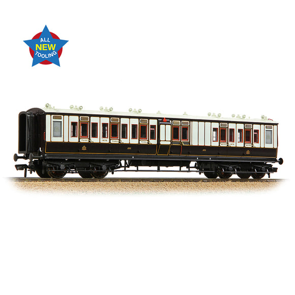 OO Gauge Bachmann 39-880 LNWR 50ft Arc Roof Brake Composite Corridor LNWR Dark Claret & White
