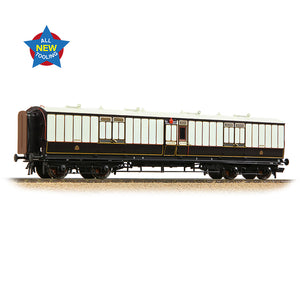 OO Gauge Bachmann 39-890 LNWR 50ft Arc Roof Full Brake Corridor LNWR Dark Claret & White