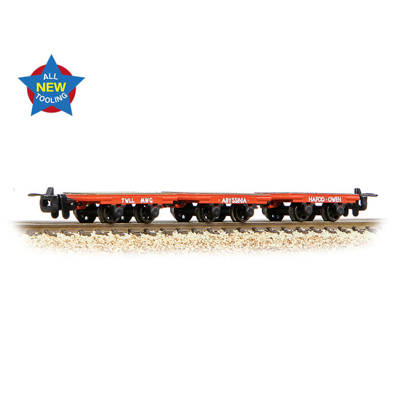 OO9 Gauge Bachmann Narrow Gauge 393-226 Dinorwic Slate Wagons without sides 3-Pack Red