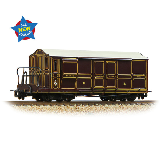 OO9 Gauge Bachmann Narrow Gauge Ffestiniog Railway Curly Roof Van No.1 FR Lined Plum
