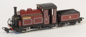 OO9 Gauge PECO/Kato 51-251J Large England No.6 Little Giant in Ffestiniog Railway Maroon