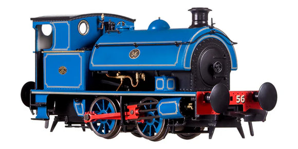 OO Gauge Dapol 4S-024-004S Hawthorn Leslie 0-4-0 Blue with Yellow Lining PLA No.56 SOUND FITTED
