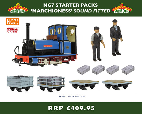 NG7/O-16.5 Gauge Bachmann Narrow Gauge 70-003SF Marchioness Starter Pack SOUND FITTED