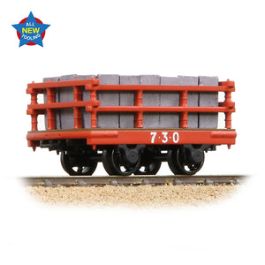 NG7/O-16.5 Gauge Bachmann Narrow Gauge 73-028A Dinorwic Slate Wagon with sides Red with load