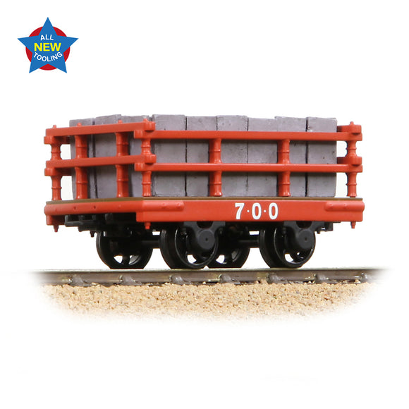 NG7/O-16.5 Gauge Bachmann Narrow Gauge 73-028 Dinorwic Slate Wagon with sides Red with load