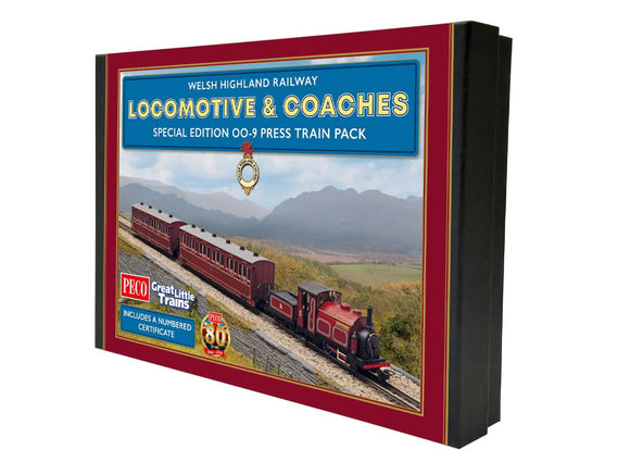 OO9 Gauge PECO/Kato GR1005 Special Edition OO-9 Press Train Pack (Welsh Highland Railway)