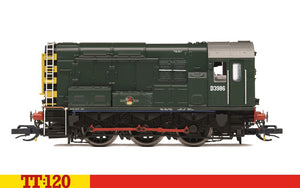 TT:120 Gauge Hornby TT3028M TT3028M BR Class 08 0-6-0 D3986 Green with Wasp Stripes