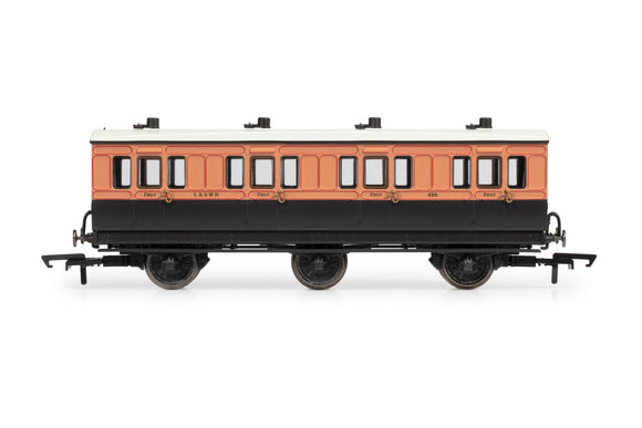 Hornby R40289 OO Gauge LSWR 6 Wheel Coach 1st Class 490
