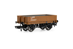 Hornby R60188 OO Gauge 3 Plank Wagon LMS Bauxite