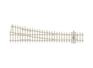 OO Gauge PECO SL-E1095 Turnout, Medium Radius, Concrete Sleepers, Right Hand Electrofrog Code 75