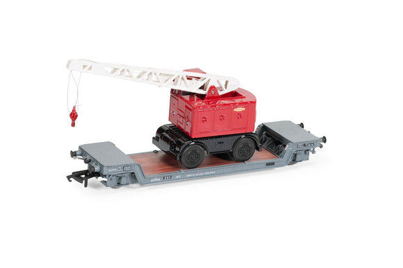 OO Gauge Hornby R60238 BR (ex-GWR) Loriot Y Machinery Truck with British Railways Coles Crane