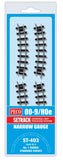 OO9 Gauge PECO ST-403 Standard Curve, 1st Radius (Pack of 8)