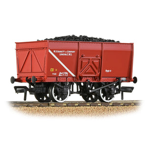 Bachmann 37-429 16T Steel Slope-Sided Mineral Wagon 'WD Barnett & Co.' Red With Load