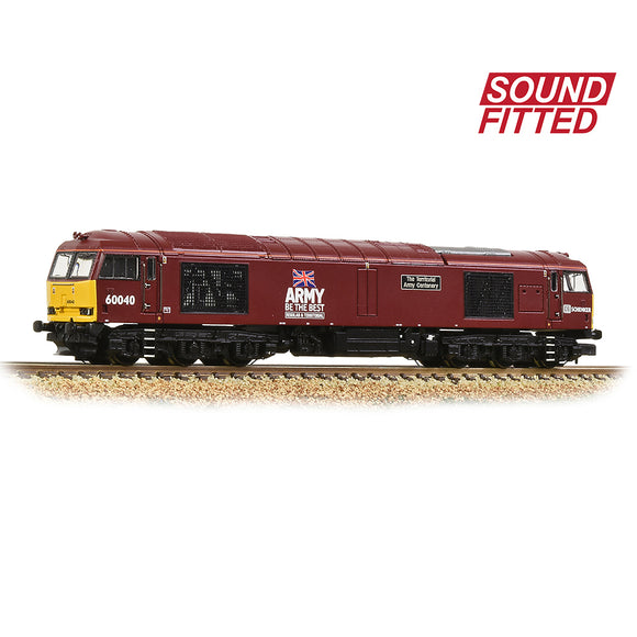 Graham Farish 371-361SF N Gauge Class 60 60040 'The Territorial Army Centenary' DB Schenker/Army Red Sound Fitted