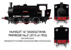 Rapido Trains UK 903506 No. 3715/1952 Primrose No. 2, NCB lined black SOUND FITTED