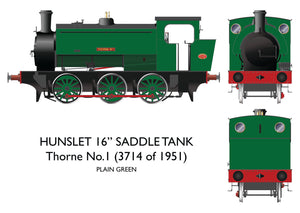 Rapido Trains UK 903007 No. 3714/1951 Thorne No. 1, plain green