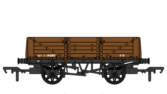 Rapido Trains UK 906017 OO Gauge D1349 5 plank open wagon BR no.S14590
