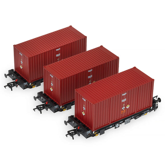 Accurascale ACC2097 OO Gauge PFA DRS LLNW 2031 Container Pack 5 Triple Pack