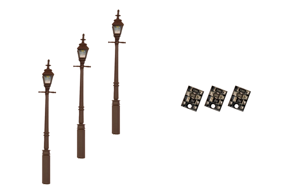 DCC Concepts LML-GSBK Legacy Lighting 4mm Scale Gas Street/Platform Lamps – Black (3 pack)