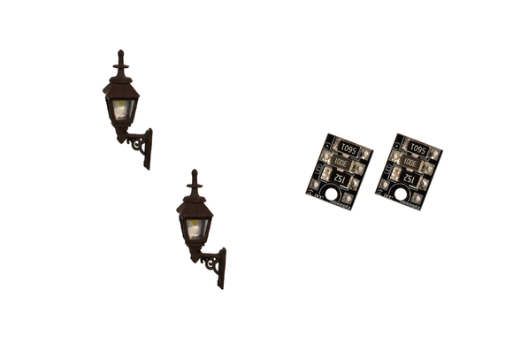 DCC Concepts LML-GWBK Legacy Lighting 4mm Scale Gas Wall Lamps – Black (2 pack)