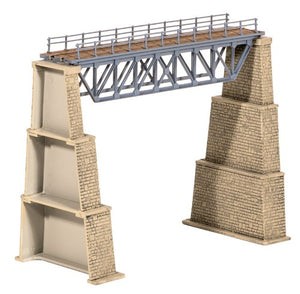 Ratio 240 Steel Truss Bridge With Stone Piers N Scale Plastic Kit