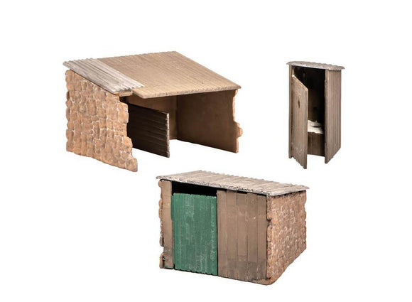Wills SS19 Grotty Huts (2) & Privy OO Scale Plastic Kit