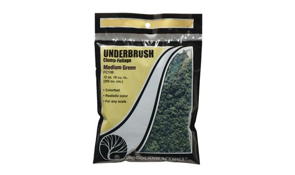 Woodland Scenics FC136 Medium Green Underbush Bag