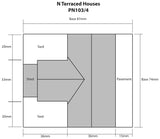 METCALFE PN103 N SCALE TERRACE HOUSES IN RED BRICK